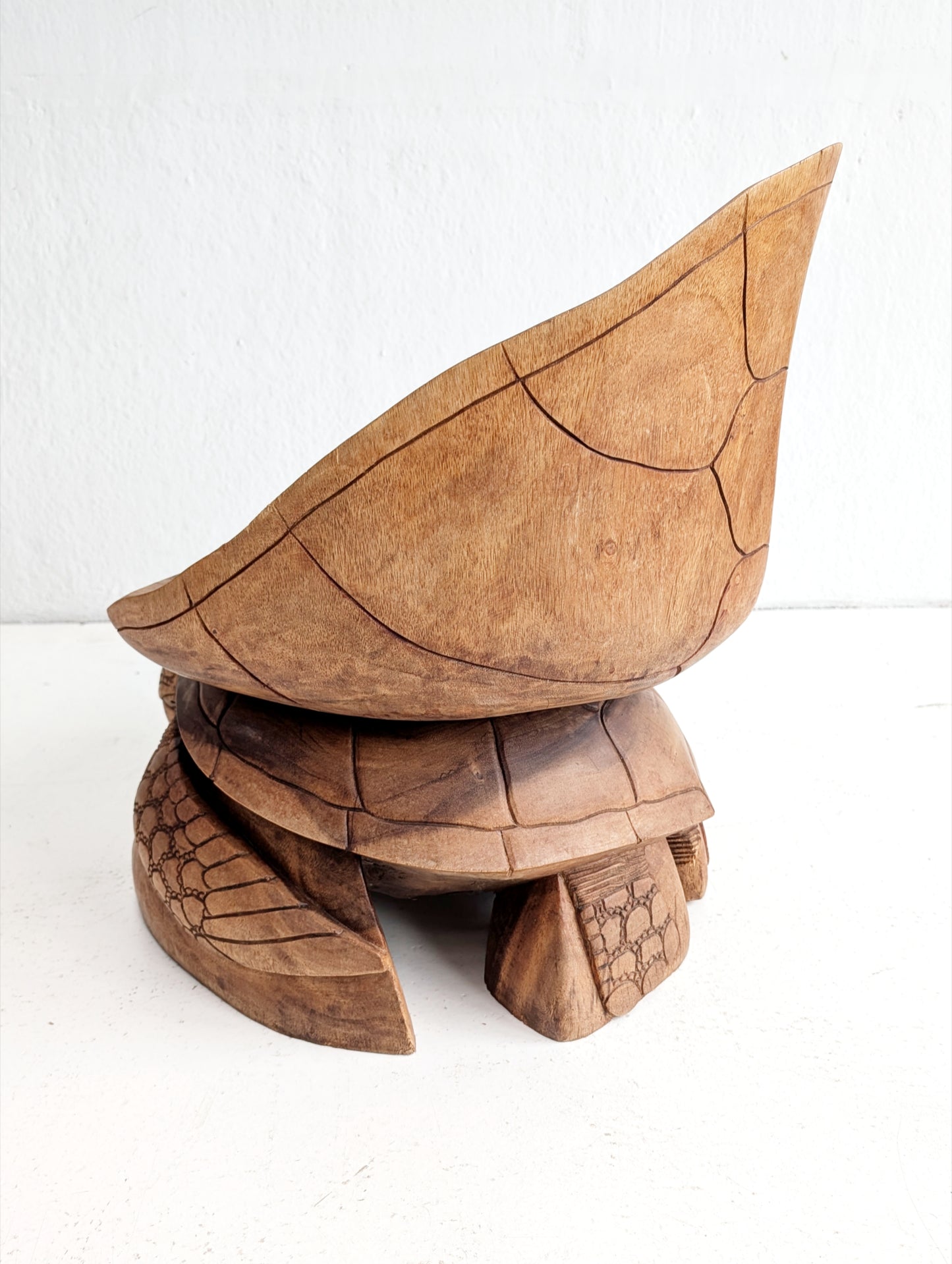 Hand Carved Artisan Turtle Accent Chair 1970s