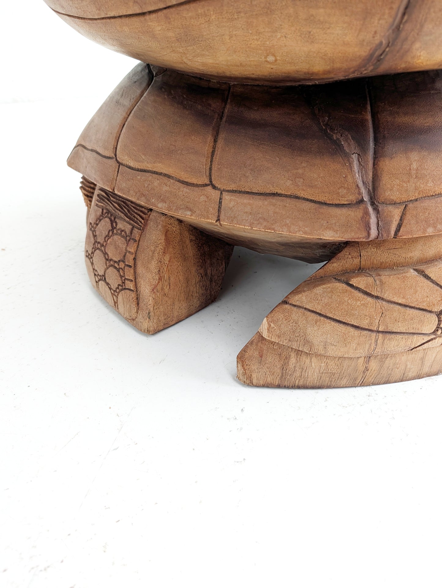 Hand Carved Artisan Turtle Accent Chair 1970s