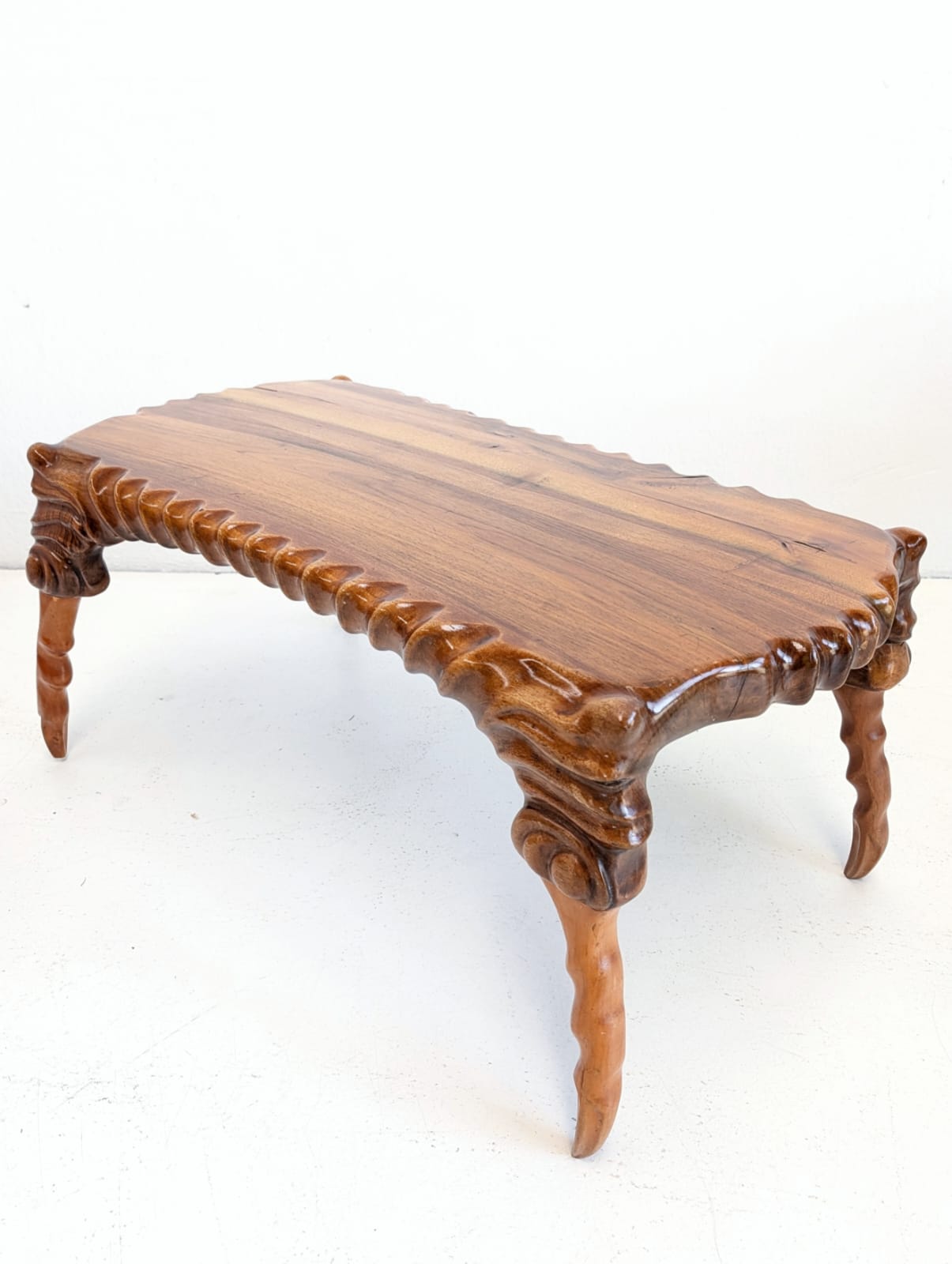 Handcarved Sculptural Suar Wood Coffee Table 1960s